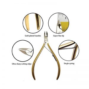 Cuticle Nipper 1/2 jaw Cuticle Remover single Spring Golden Cuticle