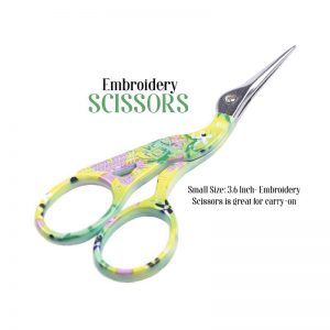 Green 3.6 Inch Embroidery Scissors Use for Men & Women / Salon