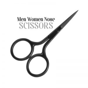 Scissors Black For Men's Nose Hair Trimming & Women's Eyebrow