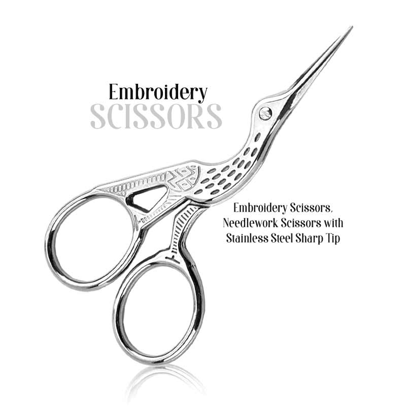 Therwen 6 Pcs 3.6 Inch Embroidery Scissors with Artificial Leather Cover  Sewing Scissors Stainless Steel Vintage Craft Scissors for Crafting  Threading
