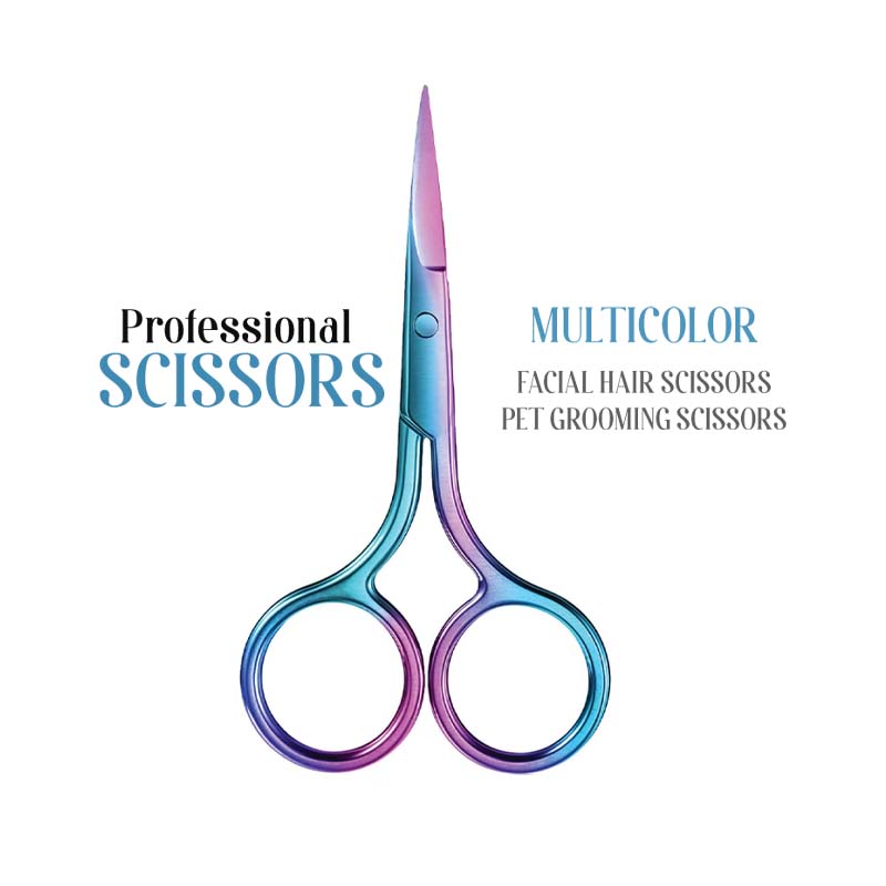 Small Straight Tip Nose Hair Scissor for Grooming, Multicolor